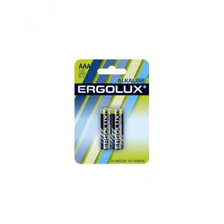 Батарейка Ergolux LR03 Alkaline BL-2 (LR03 BL-2, 1.5В)  (2 шт. в уп-ке) - фото 1