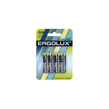 Батарейка Ergolux LR03 Alkaline BL-4 (LR03 BL-4, 1.5В) (4 шт. в уп-ке) - фото 1