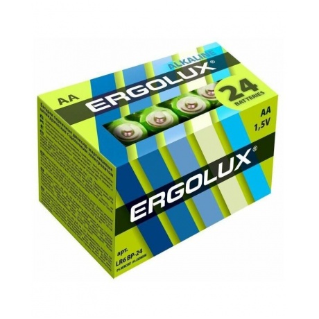 Батарейка Ergolux LR6 Alkaline BP-24 (LR6 BP-24, 1.5В) (24 шт. в уп-ке) - фото 1