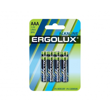 Батарейка Ergolux Alkaline BL8 LR03 (8 шт. в уп-ке) - фото 1