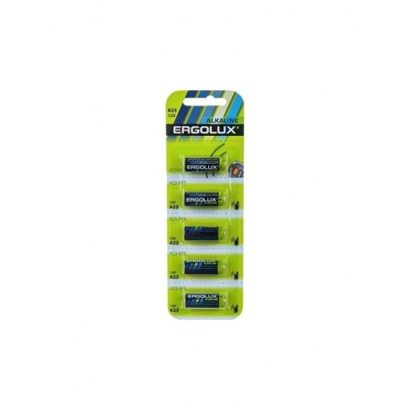 Батарейка Ergolux LR23A BL-5 (A23-BP5, 12В) (5 шт. в уп-ке) - фото 1