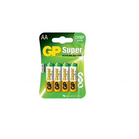 Батарейка GP 15A(2CR4)-UE4/BC4 AA (SUPER) (4 шт. в уп-ке) [02706] - фото 1