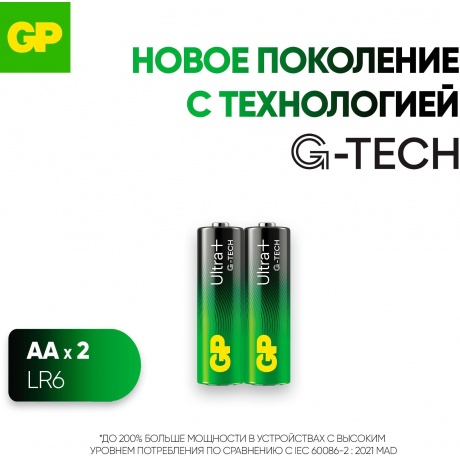 Батарейка GP 15AUPA21-2CRSB2_ 20/160 Ultra Plus (2 шт.в блистре) - фото 3