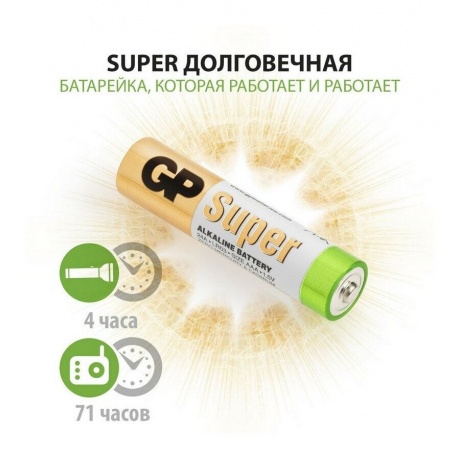Батарейка GP 24A(CR4)-UE4 AAA (SUPER)  (4 шт. в уп-ке) - фото 12