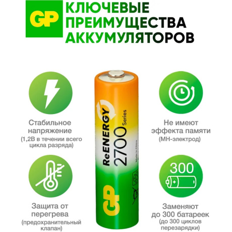 Батарейка GP 270AAHC-2DECRC2  (2 шт. в уп-ке) 2PL2  аккумулятор - фото 8