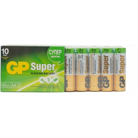Батарейка GP Super Alkaline 15A-B40 LR6, (Батарейка GP15A-VS40)  AA   (40 шт. в уп-ке) - фото 2