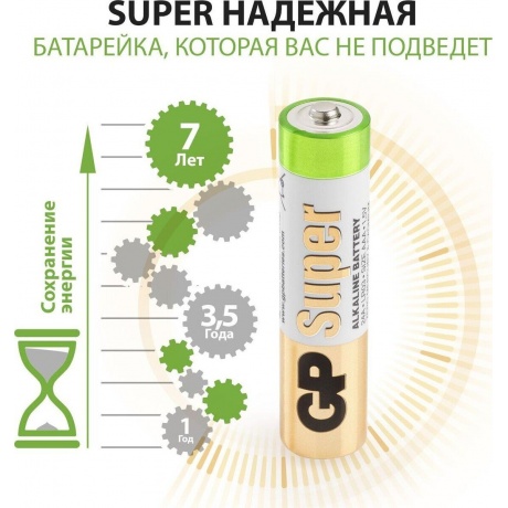 Батарейка GP Super Alkaline 24A LR03 AAA   (30 шт. в уп-ке) {10502} - фото 8