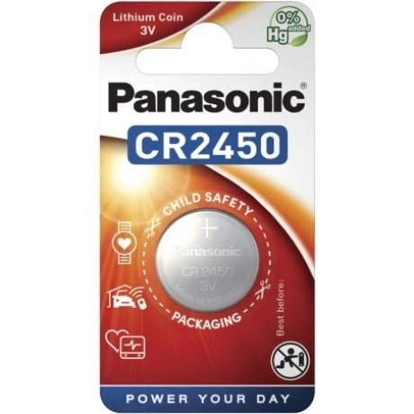 Батарейка литиевая Panasonic Lithium Power CR-2450EL/1B в блисте...