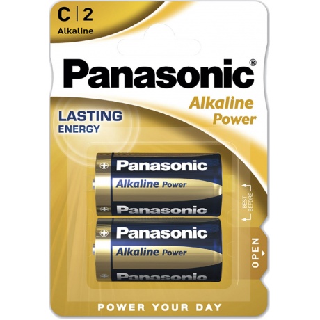Батарейки Panasonic LR14REB/2BP C щелочные Alkiline power в блис...