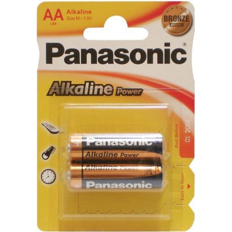 Батарейки Panasonic LR6REB/2BPR AA щелочные Alkiline power в бли...