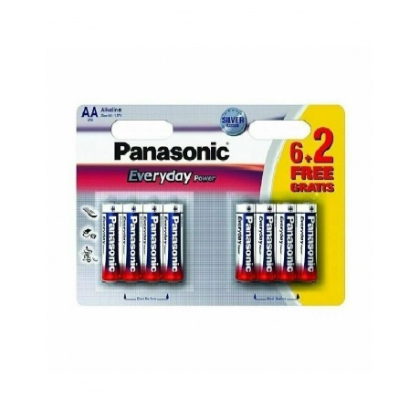 Батарейки Panasonic LR6REE/8B AA щелочные Everyday Power multi pack в блистере 8шт - фото 3