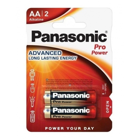 Батарейки Panasonic LR6XEG/2BP RU AA щелочные Pro Power в блистере 2шт - фото 1