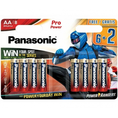 Батарейки Panasonic LR6XEG/8B2F AA щелочные Pro Power promo pack...