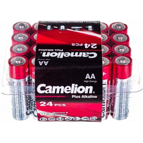 Батарейки AA - Camelion Alkaline Plus LR6 LR6-PB24 (24 штуки) - фото 8