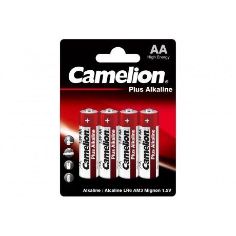 Батарейки AA - Camelion Alkaline Plus LR6-BP4 (4 штуки) - фото 2