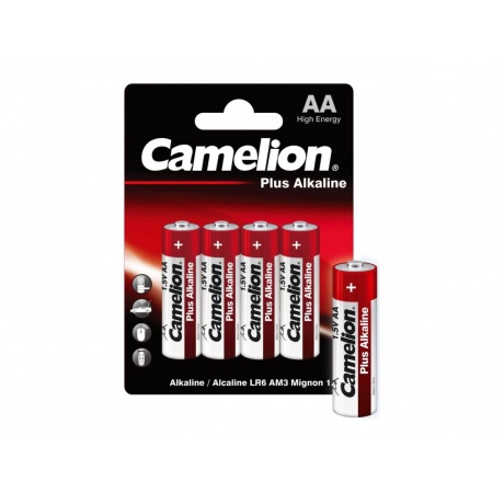Батарейки AA - Camelion Alkaline Plus LR6-BP4 (4 штуки) - фото 3