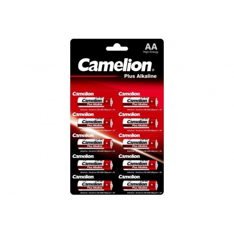 Батарейки AA - Camelion LR6 Plus Alkaline (10 штук) LR6-BP1x10P - фото 1