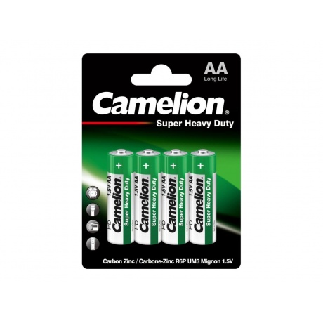 Батарейки AA - Camelion R6 R6P-BP4G (4 штуки) - фото 2