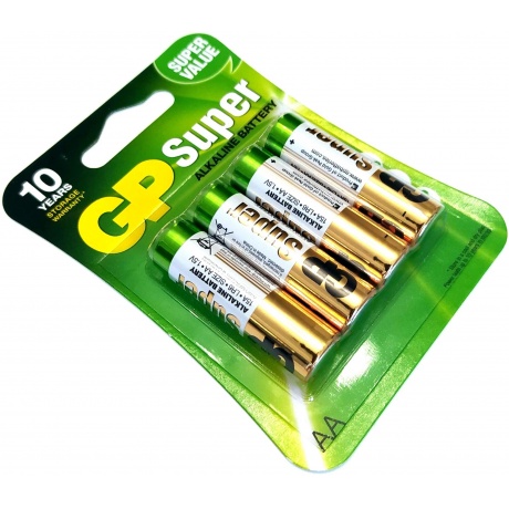 Батарейки AA - GP Alkaline Super LR6 15A-2CR4 (4 штуки) - фото 11