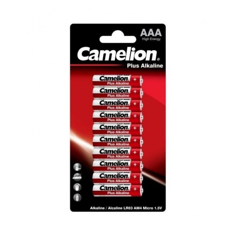 Батарейки AAA - Camelion Alkaline Plus LR03 LR03-BP10 (10 штук) - фото 1