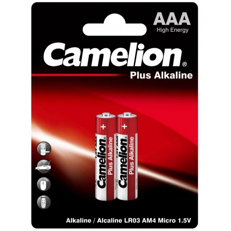Батарейки AAA - Camelion Alkaline Plus LR03 LR03-BP2 (2 штуки) - фото 1