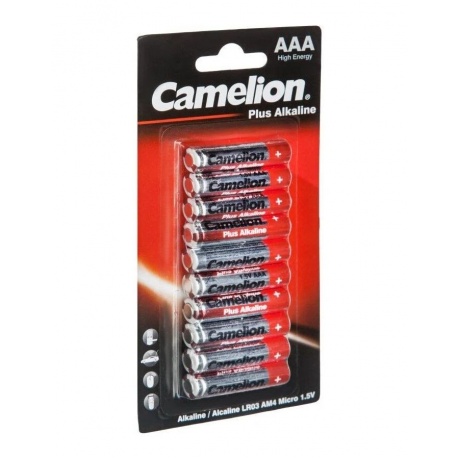 Батарейки AAA - Camelion LR03 Plus Alkaline (10 штук) LR03-BP1x10P - фото 3