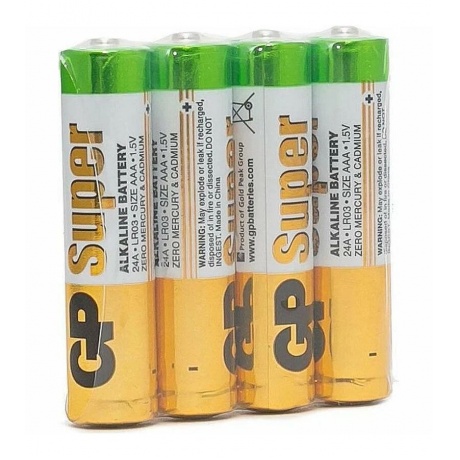 Батарейки AAA - GP Super Alkaline 24A (4 штуки) 24ARS-2SB4 - фото 2