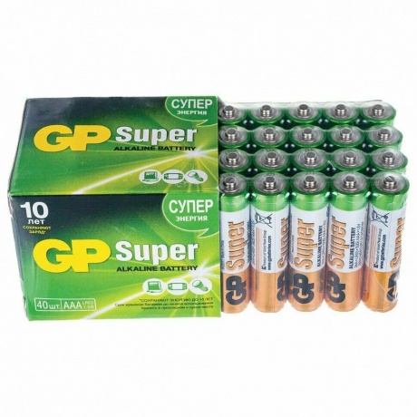Батарейки AAA - GP Super Alkaline 24A-2CRVS40 (40 штук) - фото 11