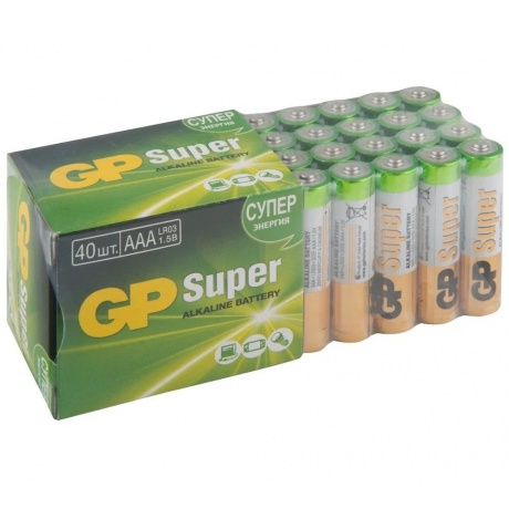 Батарейки AAA - GP Super Alkaline 24A-2CRVS40 (40 штук) - фото 9