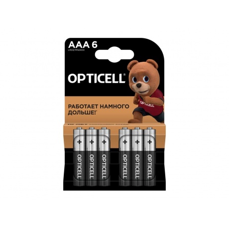 Батарейки AAA - Opticell Basic LR03 BL6 (6 штук) 5051007 - фото 1