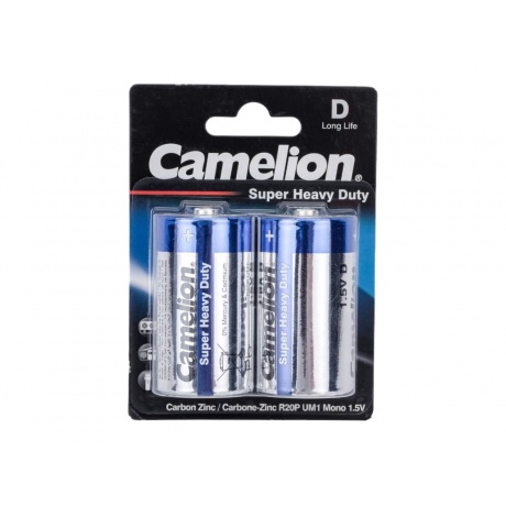 Батарейки D - Camelion R20 Blue R20P-BP2B (2 штуки) - фото 2