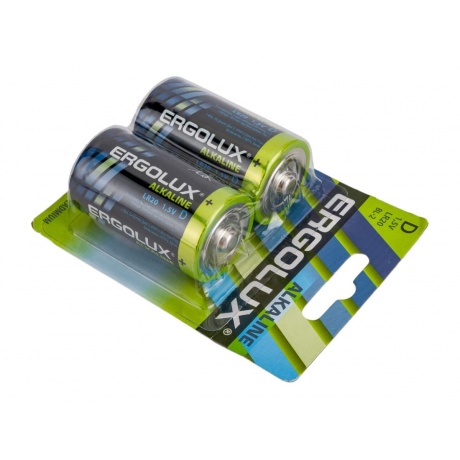 Батарейки D - Ergolux LR20 Alkaline (2 штуки) - фото 3