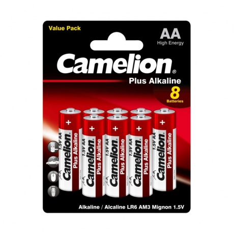 Батарейки АА - Camelion Plus Alkaline LR6-BP5+3 (8 штук) - фото 1