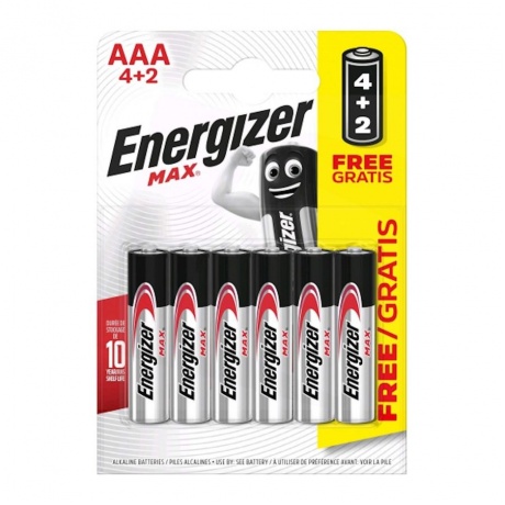 Батарейки Energizer Max LR03 AAA BL4+2 6pcs/Pack - фото 1