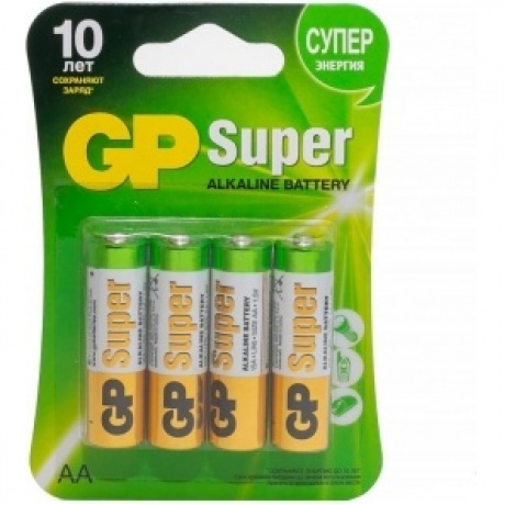 Батарейки алкалиновые GP Super Alkaline 15А АA - 4 шт. на блистере - фото 2
