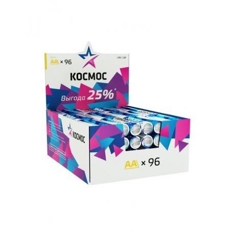

Элемент питания КОСМОС AA LR6 4 шт. шринк 96шт. дисплей бокс