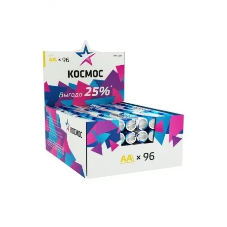 Элемент питания КОСМОС AA LR6 4 шт. шринк 96шт. дисплей бокс