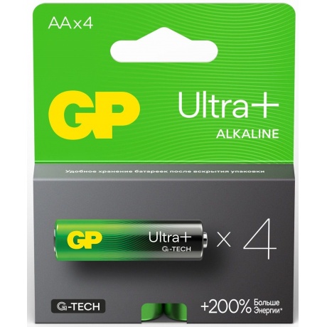 Батарейки GP 15AUPA21-2CRSB4 Ultra+ AA 4шт - фото 1