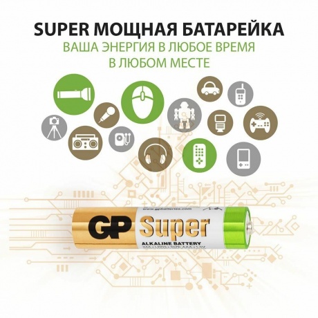 Батарейки GP 24A-2CR4 Super Alkaline AAA 4шт - фото 10