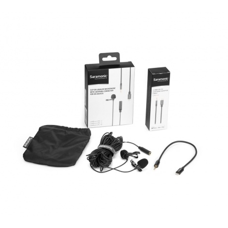 Петличный микрофон Saramonic LavMicro U1C с кабелем 6м и 2мя клипсами, разъем Lighting (iPhone) - фото 4