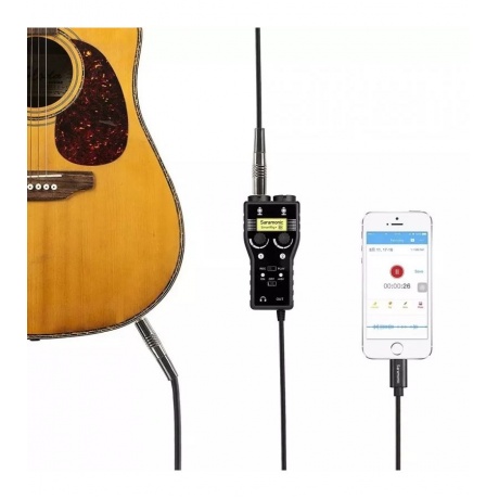 Адаптер Saramonic SmartRig+ Di для микрофона и гитары двухканальный на Apple Lightning Audio - фото 7