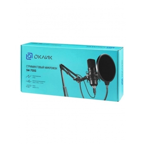 Микрофон проводной Оклик SM-700G 2.5м черный - фото 14