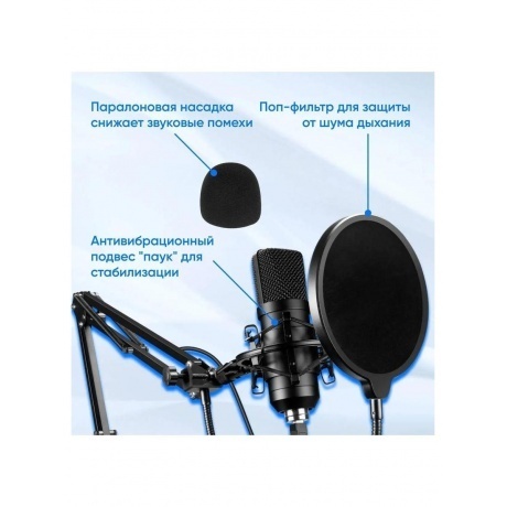 Микрофон проводной Оклик SM-700G 2.5м черный - фото 17