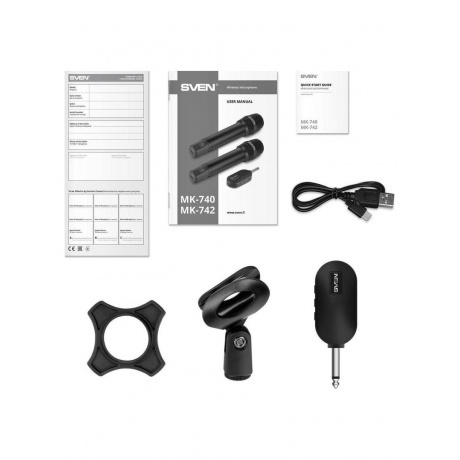 Микрофон беспроводной SVEN MK-740, черный (2.4GHz, 180mAh) - фото 5