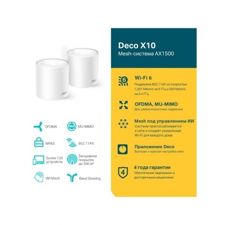 Wi-Fi система TP-Link Deco X10(2-pack) - фото 12