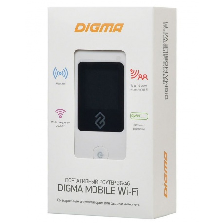 Модем 3G/4G Digma Mobile Wifi DMW1969-WT USB Wi-Fi Firewall +Router внешний белый - фото 7