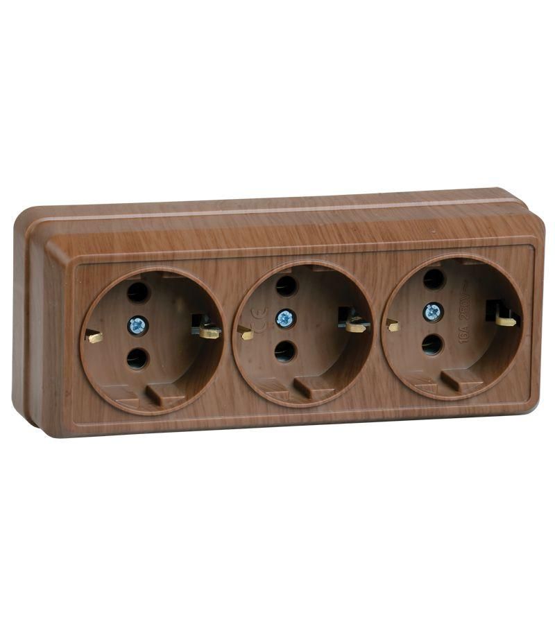 

Розетка 3-м ОП Октава 16А РС23-3-ОД с заземл. дуб ИЭК ERO31-K04-16-DC