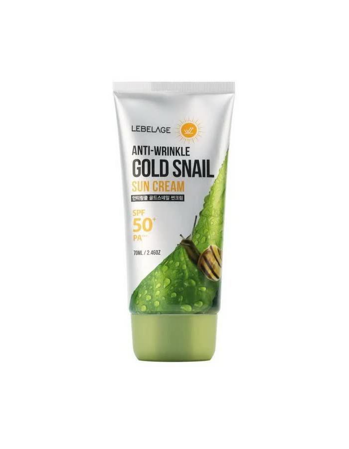 

Солнцезащитный крем против морщин с муцином улитки и золотом SPF50+ PA+++, 70мл, LEBELAGE LEBELAGE Anti-Wrinkle Gold Snail Sun Cream SPF50+ PA+++, 70ml