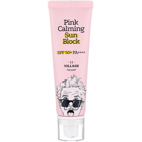 Успокаивающий солнцезащитный крем VILLAGE 11 FACTORY Pink Calming Sun Block SPF50+ PA++++ 50 ml - фото 1