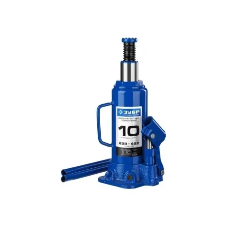Домкрат бутылочный гидравлический ЗУБР 10т, 228-462 мм Профессио...